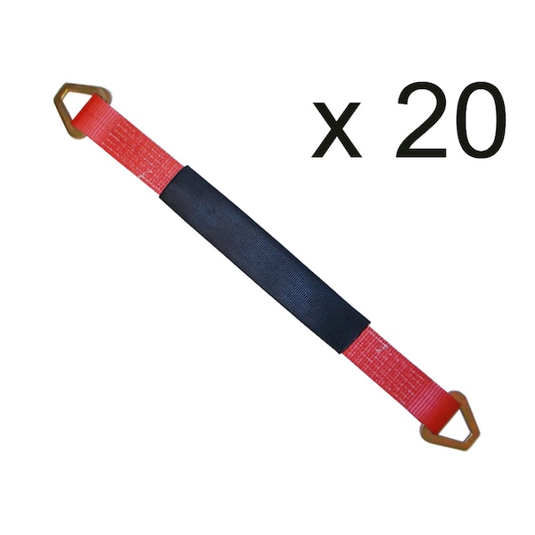 2" x 72" Axle Straps w/ Sleeve & D Rings, WLL, 3,333 lbs., PK20